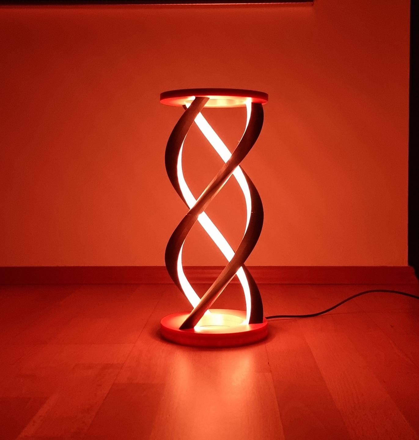 Lámpara Espiral ADN 3D con LED RGB | Diseño Arquitectónico Premium