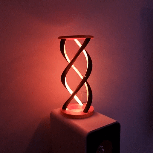 Lámpara Espiral ADN 3D con LED RGB | Diseño Arquitectónico Premium