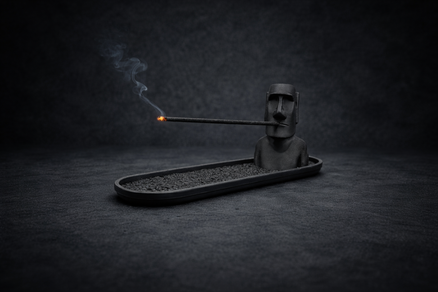 Porta Incienso Moai Fumador 3D