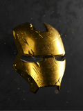 Máscara Héroe Dorado 3D – Edición Batalla