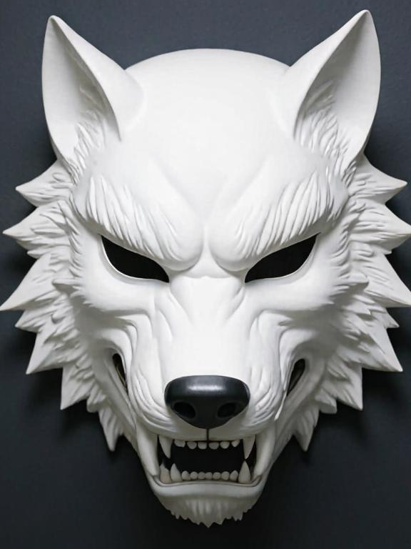 Máscara Lobo Blanco 3D – Edición Bestia