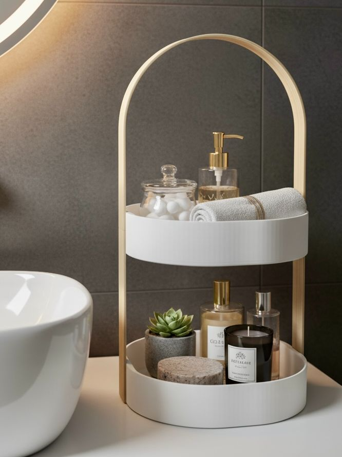 Estantería de Baño de 2 Niveles – Impresión 3D