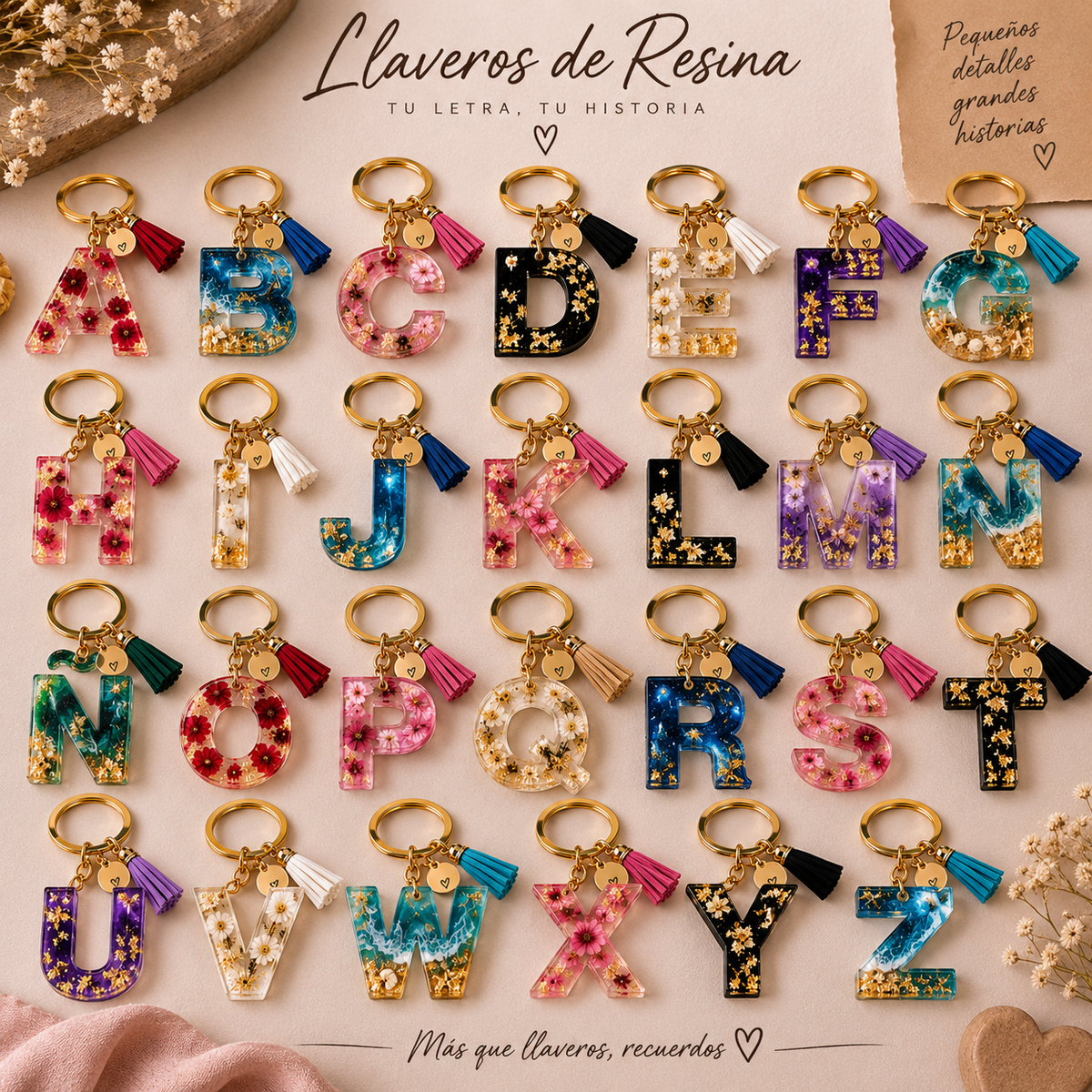 Llavero de Resina Personalizado con Inicial – Letra y Diseño a Elegir - Vantor StreetLlavero de Resina Personalizado con Inicial – Letra y Diseño a ElegirVantor StreetVantor StreetALlavero de Resina Personalizado con Inicial – Letra y Diseño a Elegir