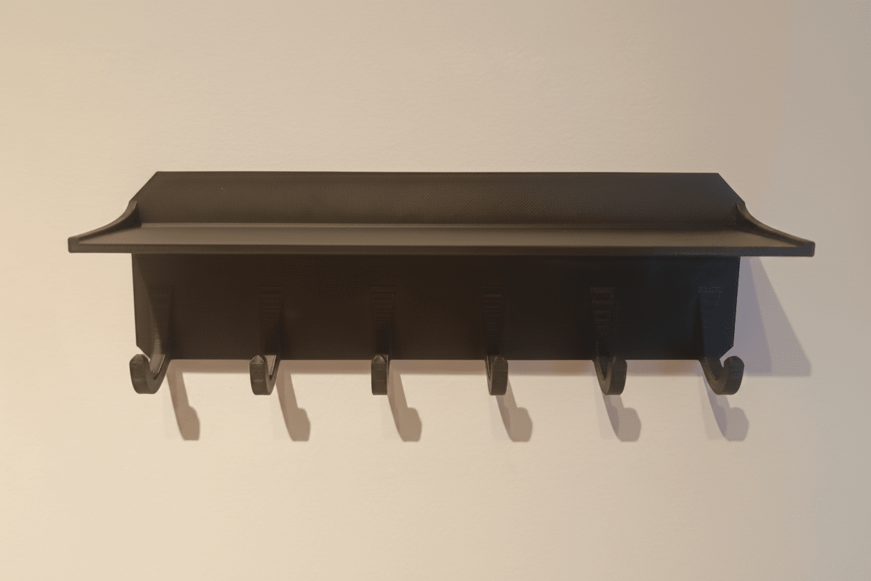 ShelfHook — Estantería con ganchos - Vantor StreetShelfHook — Estantería con ganchosOrganización del hogarVantor StreetVantor StreetEstantería con ganchos 3D - vista frontal