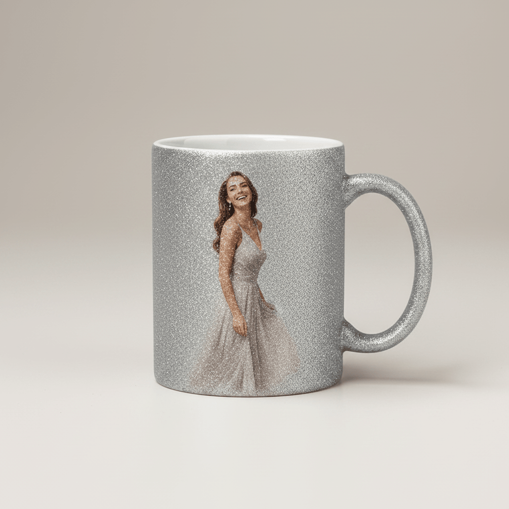 Taza Personalizada con Purpurina y Tu Foto | Regalo Único en 5 Colores - Vantor StreetTaza Personalizada con Purpurina y Tu Foto | Regalo Único en 5 ColoresTazasVantor StreetVantor StreetPlateadoTaza plateada con mujer