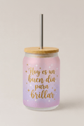 Vaso Can Esmerilado Personalizado | Tapa Bambú y Pajita - Vantor StreetVaso Can Esmerilado Personalizado | Tapa Bambú y PajitaVasosVantor StreetVantor StreetVaso motivacional brillar
