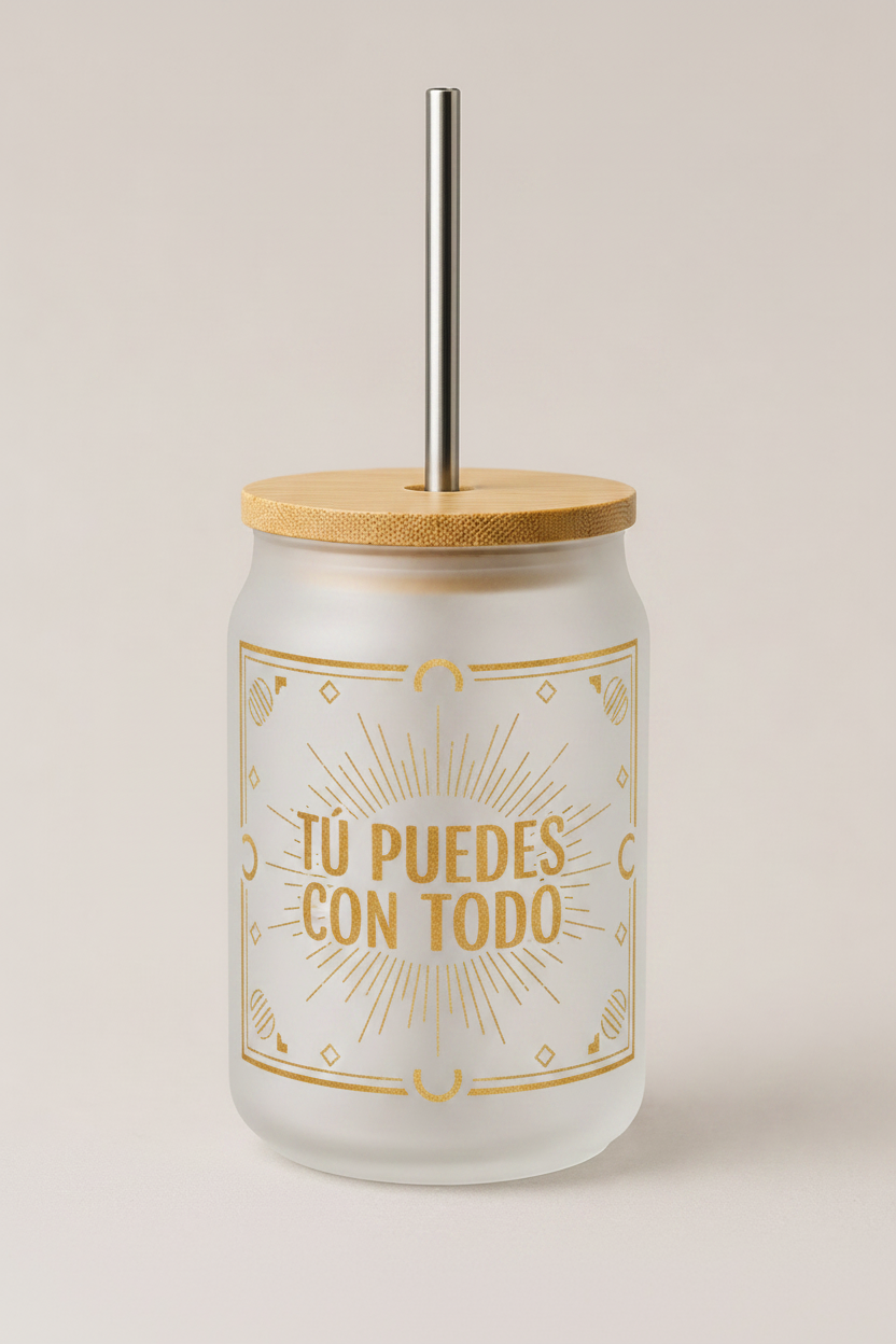 Vaso motivacional sol dorado